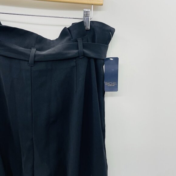 RACHEL Rachel Roy Womens Size 12 Paper Bag Tapered Pants with Belt in Black $99 - Picture 5 of 10